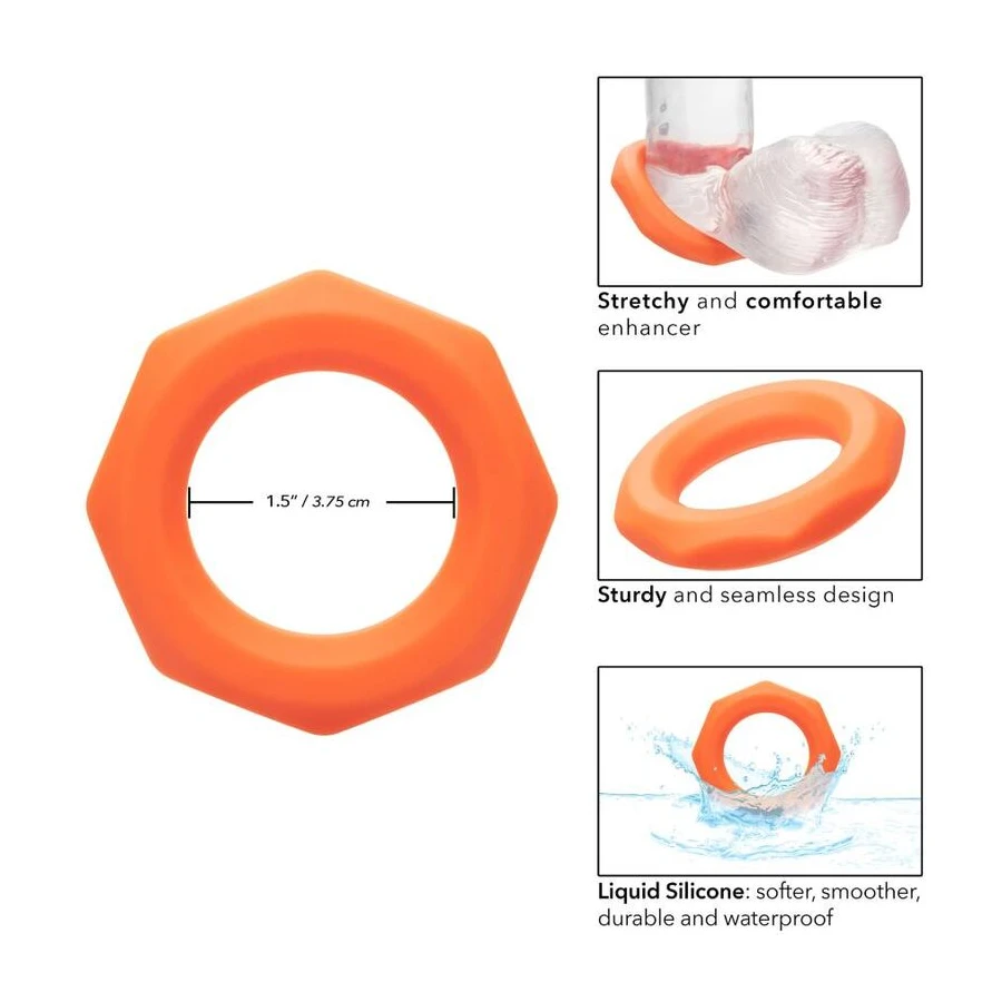 CALIFORNIA EXOTICS - BAGUE ALPHA SEXAGON ORANGE
